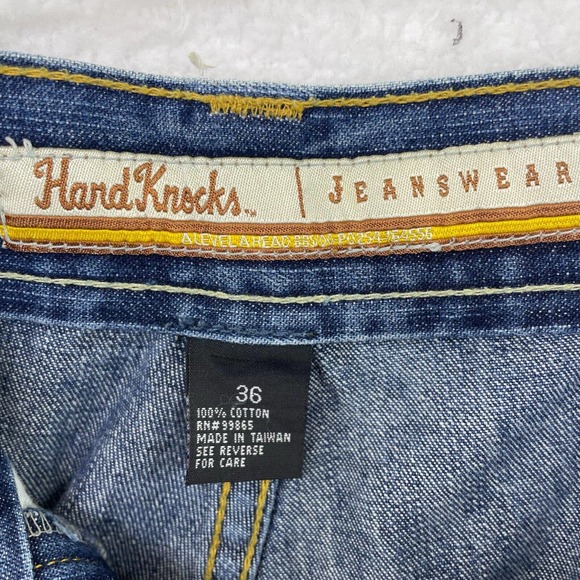 VTG Hard Knocks Mens Carpenter Jeans Size 36 Blue Straight Leg 90s street - Picture 12 of 12